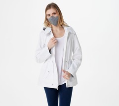 Susan Graver Water Resistant Zip-Front in White Size 5X - £38.62 GBP