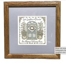 Vintage Creative Calligraphy Matted and Framed Print “Love, Laughter and Friends - £14.35 GBP