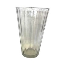 Vintage Table Vase Clear Glass Ribbed Design  - $4.99