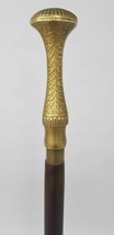 Antique Wooden Walking Stick Cane Handmade Vintage Solid Brass Royal Hea... - $35.05