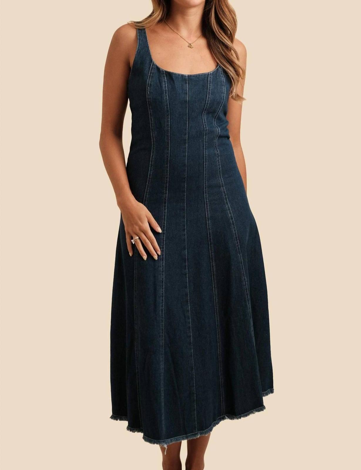 Sofie The Label yvonne denim sleeveless midi dress size L - $46.53