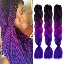 3Tone Ombre Color Jumbo Braids Synthetic Hair Extensions 3Pcs/Lot 24inches - £12.53 GBP