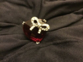 Park Lane Heart Ring Red Cz W/Bow Size 6 - $35.00