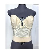 Vtg Frederick’s of Hollywood Ivory Satin Bustier 34C Strapless Corset Li... - $683.80 MXN