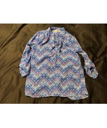 I’m In Love With Derek Blue Chevron Tribal Blouse – Size Medium (Measured) - $12.95