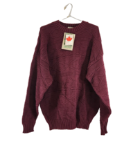 Ash Creek Trading Mens Sweater Size Large Red Burgundy Geometric Knit NWT Vtg - £22.76 GBP