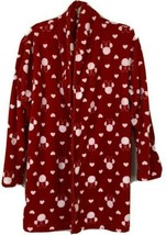 Girls Disney Red & White Hearts Official Disney Minne Mouse Fleece Robe Size L - $9.35