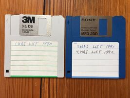 Vintage 1990s Macintosh Mac Formatted MFD-2DD Floppy Disk W/ Christmas L... - $13.99