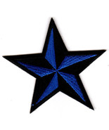 BLUE NAUTICAL STAR PATCH rockabilly traditional tattoo flash art embroid... - £4.78 GBP