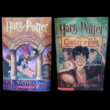 Lot 2 Harry Potter Sorcerers Stone &amp; Goblet of Fire by JK Rowling Paperback - $13.25