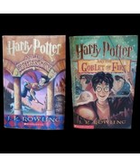 Lot 2 Harry Potter Sorcerers Stone &amp; Goblet of Fire by JK Rowling Paperback - $13.25
