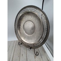 Vintage Platter Silver Plate International Silver Tray Pierced 12&quot; IS - $14.95