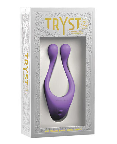 TRYST V2 BENDABLE MULTI EROGENOUS C RING MASSAGER RECHARGEABLE CLIT VIBE PURPLE - $118.99