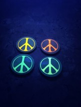 Vintage 1960s Lot Of 4 Psychedelic Peace Pinback Button Union Stamped JD Neon - £6.21 GBP