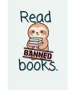 Read Sloth Oval Sticker - $2.00