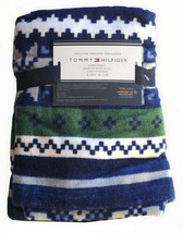 Tommy Hilfiger Christmas Hand Towels Bathroom Set of 2 Holiday Stripe Green Blue - £31.23 GBP