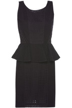 Rachel Zoe Paola Cotton Eyelet Peplum Black Dress $375, Sz 0, Nwt! - $1,539.15 MXN