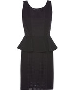Rachel Zoe Paola Cotton Eyelet Peplum Black Dress $375, Sz 0, Nwt! - $117.96 CAD