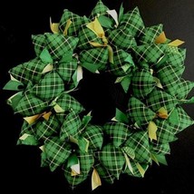 Shamrock Green Diagonal Plaid St Patricks Day Wreath Door Decor - £41.76 GBP