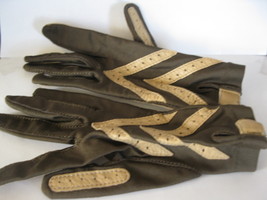 (BX-9) vintage Isotoner Gloves #11: Tan on Brown - one size fits all - £9.24 GBP