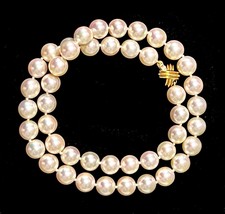Tiffany &amp; Co Estate Akoya Pearl Necklace 17&quot; 18k G 9 mm Certified $24,975 401394 - $9,652.50
