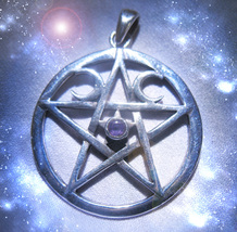 Haunted Pendant Necklace Master High Priestess Magick Pentagram Witch Cassia4 - £193.52 GBP
