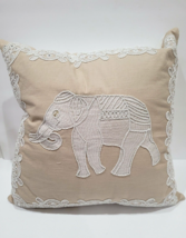 White Elephant Beaded Throw Pillow 20&quot;x20&quot; - £42.52 GBP