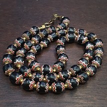 Perline stile veneziano vintage vecchie perle africane in vetro nero... - $20.22