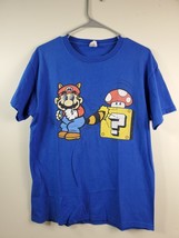 Super Mario Bros tee shirt Mens 2002 Vintage Raccoon  Blue 2519 - £8.99 GBP