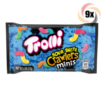 9x Bags Trolli Sour Brite Crawlers Minis Assorted Flavored Candy | 2oz - $23.81