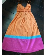Calypso Silk Spaghetti Strap Orange Dress Small - $39.81 CAD