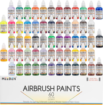 Airbrush Paint Set, 60 Colors/30Ml Airbrush Paints Contain Metallic and ... - £67.21 GBP
