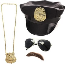 Tigerdoe Police Costume Accessories - 4 Pc Set - Police Hat, Mustache and Aviato - £16.77 GBP