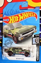 Hot Wheels 2020 Rod Squad Series #73 &#39;68 Chevy Nova Green Camo w/ ST8s - £3.18 GBP