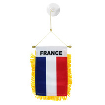 France French Mini Banner Flag Car &amp; Home Window Mirror Hanging 2 Sided - $13.99