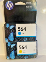 NEW GENUINE HP 564 Cyan &amp; Yellow Ink Cartridge 2016 - £7.45 GBP