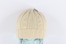 NOS Vtg 90s Streetwear Womens Chunky Cable Knit Winter Beanie Hat Beige ... - $33.61