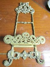 Wall Brass Stand, Beautiful Engravings with Shelf for a Plate or Picture... - £56.05 GBP