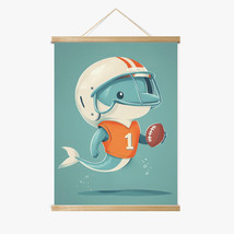 Dex the Touchdown Dolphin Wood Frame Hanger by Dancing Littles Jungle - $753.73 MXN