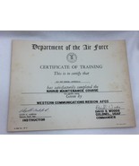 Vintage United States Air Force Certificate of Training 1960&#39;s 24985 Dep... - £11.78 GBP