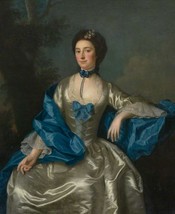 Hand Painting Allan Ramsay Portrait of a Lady noble woman portrait in landscape - $65.44