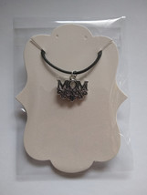 Mom Charm Necklace Mother Day  Gift Idea with black cord - £11.00 GBP