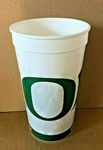 Oregon Ducks &#39;O logo w/ Green Feathers White Beverage Plastic Cup 16oz FREE ship - £5.94 GBP