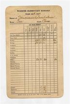 Wooster Elementary Schools Report Card 1933-34 Wooster Ohio - $17.82