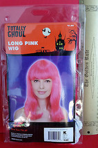 Long Pink Wig Halloween Costume Prop Women Head Accessory OSFM Fashion Holiday - £7.49 GBP