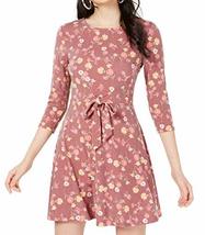 Be Bop Womens Juniors Floral Print Jewel Neck Casual Dress Red L - £14.54 GBP