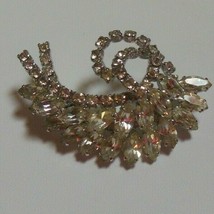 Vintage High End Clear Navette &amp; Chaton Rhinestone Brooch - £50.95 GBP