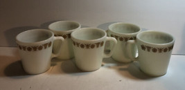 Vintage Corning Pyrex Butterfly Gold Coffee Mugs 5 3½” tall and holds 8 oz 1410 - £13.90 GBP