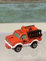 Micro Machines Fire Rescue Datsun Pickup Truck Red w/ Black Ladder 1989 Galoob - $6.99