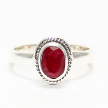925 Sterlingsilber Natürliche Rubin Ring Handmade Geburtsstein Schmuck - £25.60 GBP
